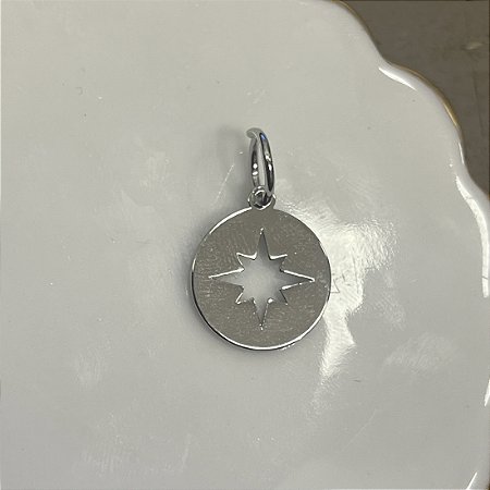 Medalha Estrela Oito Pontas - P - Ródio