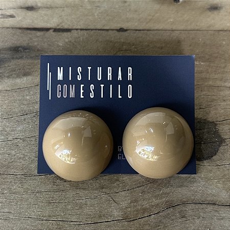Brinco Bolão De Resina - M - Caramelo