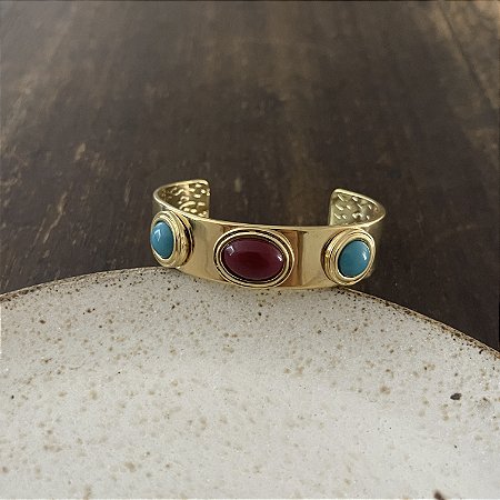 Bracelete Aurora - Marsala e Turquesa
