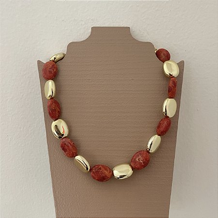 Colar Verano Pedras - Terracota