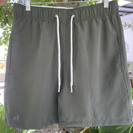 Short Praia Trento - Liso Verde Militar