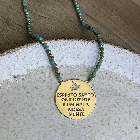 Colar Cristais - Verde - Espírito Santo Onipotente