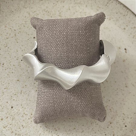 Bracelete Lumière Torcido - Fosco - Ródio
