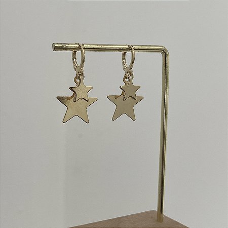 Argola Betina Estrelas - M - Dourado