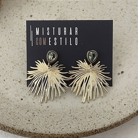 Brinco Folha com Gota Áqua
