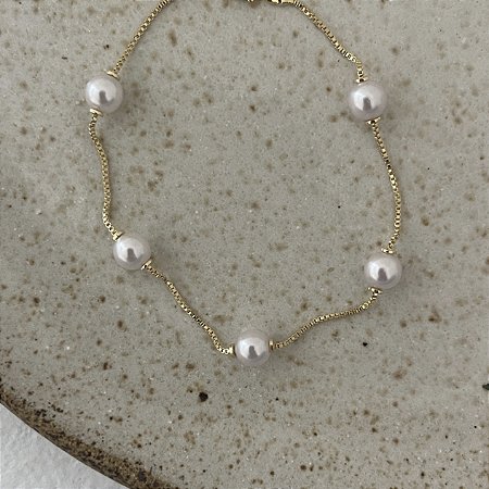 Pulseira Pérolas Shell - 5mm