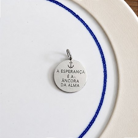 Medalha Esperança - Frase - G - Ródio