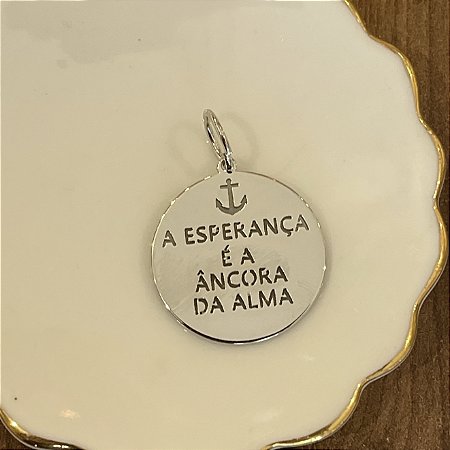 Medalha Esperança - Frase - G - Ródio