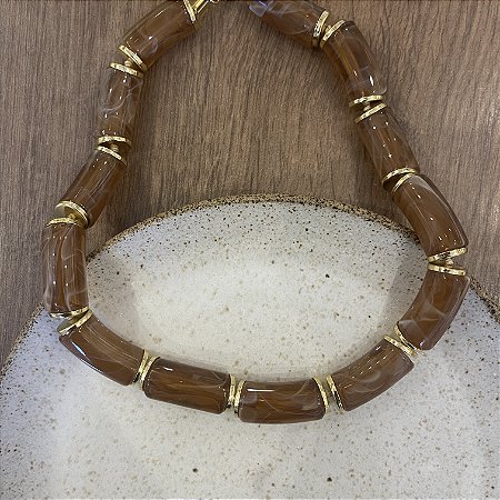 Colar Boho de Resina - Âmbar