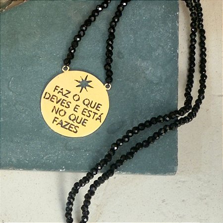 Colar Cristais - Preto - Faz o Que Deves