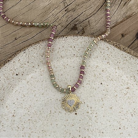 Colar Murano - P - Colors - Coração