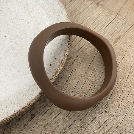 Bracelete Orgânico de Resina - Marrom - Fosco