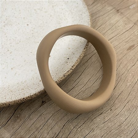 Bracelete Orgânico de Resina - Nude - Fosco