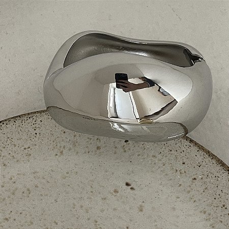 Bracelete Orgânico - Largo - Ródio