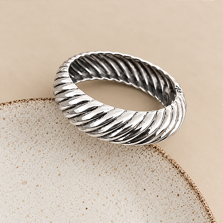 Bracelete Boho Canelado - Prateado