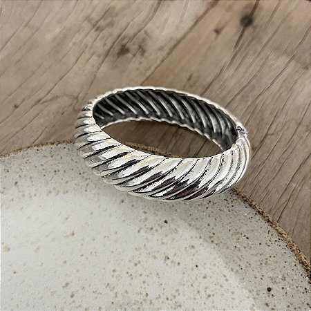 Bracelete Boho Canelado - Prateado