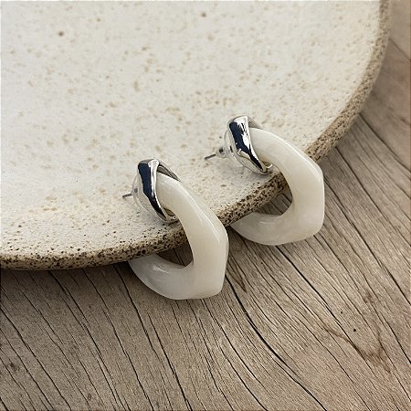 Argola Petra - Madre Pérola com Ródio