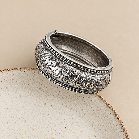 Bracelete Boho Desenhado - Ródio Fosco