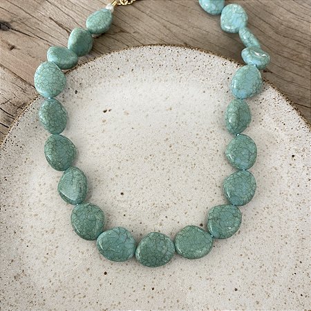 Colar Boho Pedra Turquesa