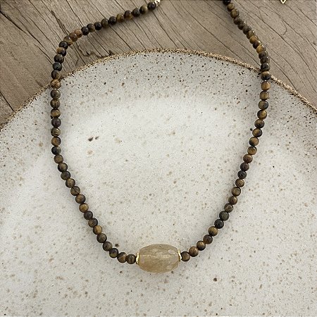 Colar Murano Cristal Rutilado