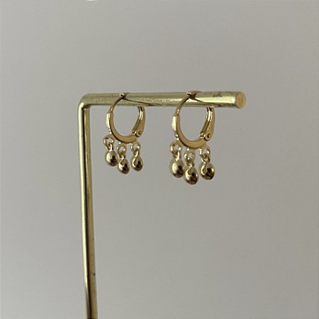Argola Betina Trio Mini Esferas - Dourado