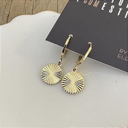 Argola Betina Redondo Canelado - Dourado