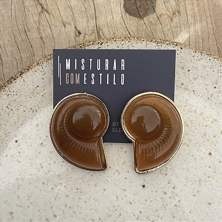 Brinco Concha - Caramelo