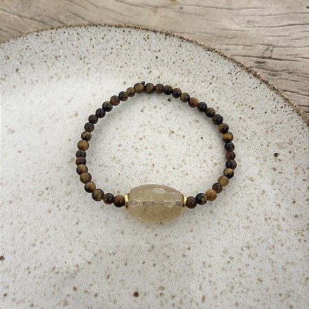 Pulseira Murano Cristal Rutilado - P