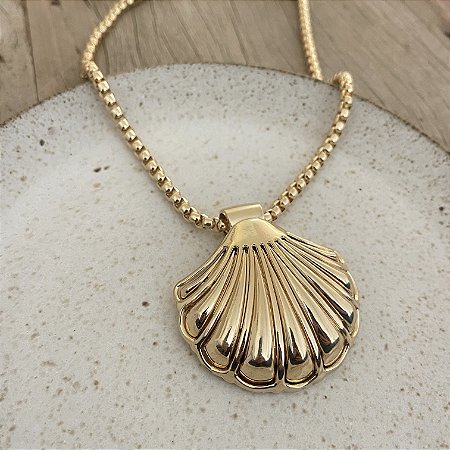 Colar Concha Max - Dourado