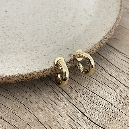 Argola Lisa Fina - Dourada - PP