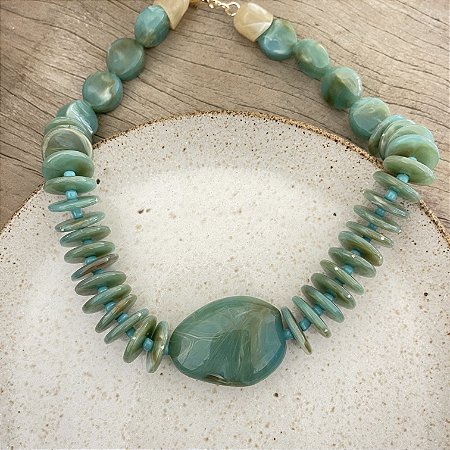 Colar Pastilhas Max - Turquesa