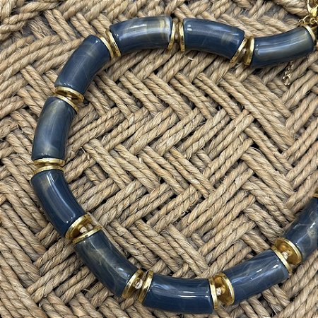 Colar Boho de Resina - Azul Oceano