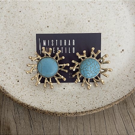 Brinco Boho Sol - Turquesa
