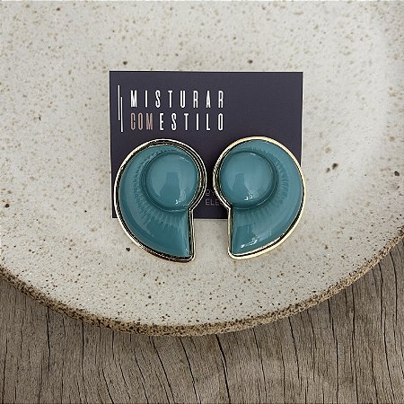 Brinco Concha - Turquesa
