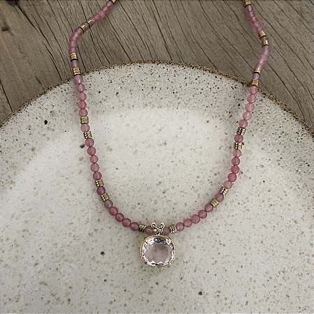 Colar Murano Petra Retangular - Kunzita
