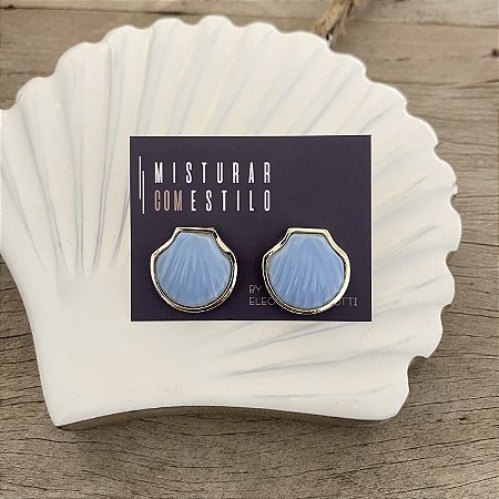 Brinco Concha - P - Azul Bebê