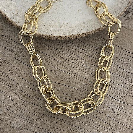 Corrente Dupla Rendada - Dourado