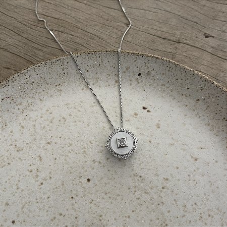 Colar Madre Pérola Redondo - Ródio