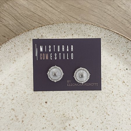 Brinco Madre Pérola Redondo - Ródio