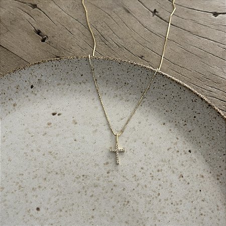 Colar Cruz de Zircônias