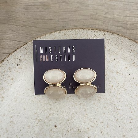 Brinco Petra Pedra Duplo - Madrepérola