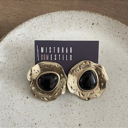 Brinco Boho Orgânico - Preto