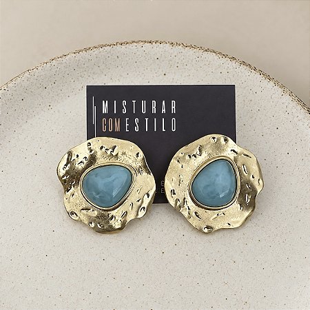 Brinco Boho Orgânico - Turquesa