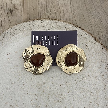 Brinco Boho Orgânico - Café