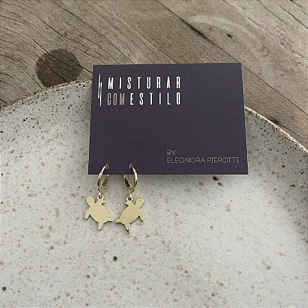 Argola Betina Tartaruga - Dourada