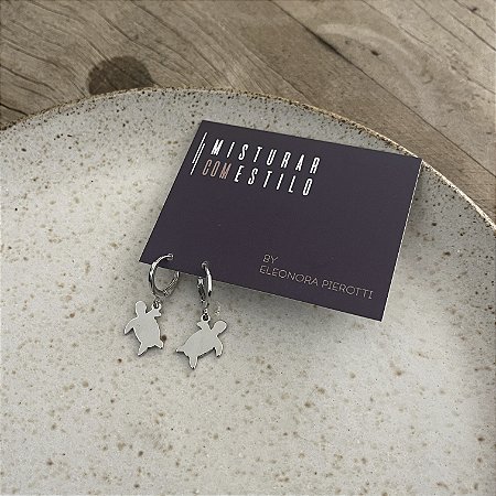 Argola Betina Tartaruga - Ródio