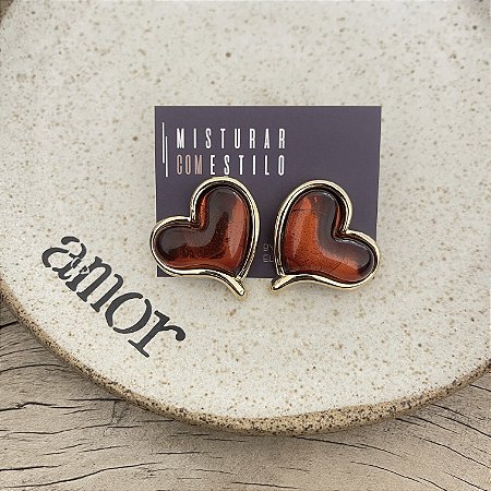 Brinco Boho Coração - Âmbar