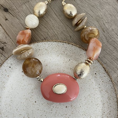 Colar Boho Rafa Max - Salmão