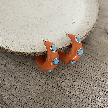 Argola Boho Gota - Laranja