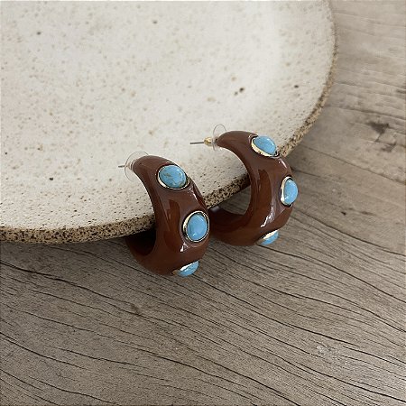 Argola Boho Gota - Café